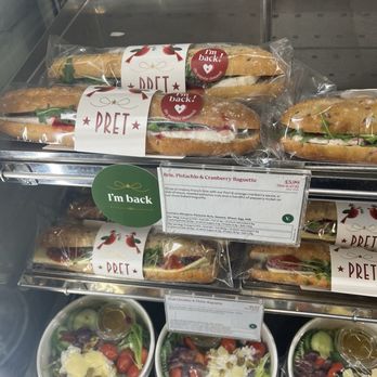 Pret A Manger - Brie, cranberry and pistachio baguette in time for Christmas. Yummy! - Sandwiches Near Me - London, XGL