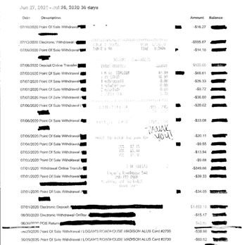 Logan's Roadhouse - Receipt 6/21 & Accounting 7/26 - American Near Me - Madison, Alabama