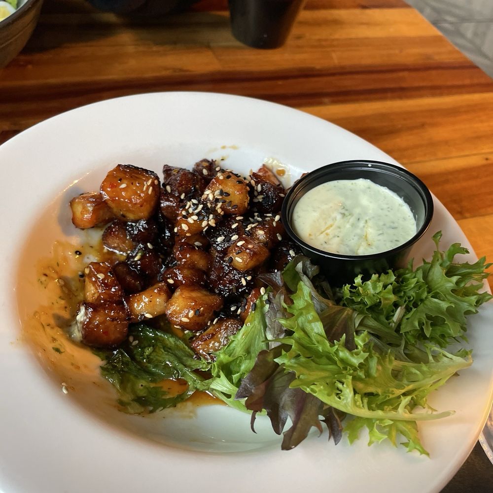 The Stubborn Mule - Pork belly with garlic dipping sauce - New American Near Me - Orlando, Florida The Stubborn Mule - Pork belly with garlic dipping sauce - New American Near Me - Orlando, Florida