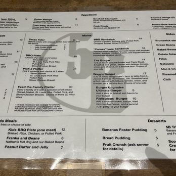 5B Barbeque and Brews - Menu - Barbeque Near Me - Greensboro, Georgia