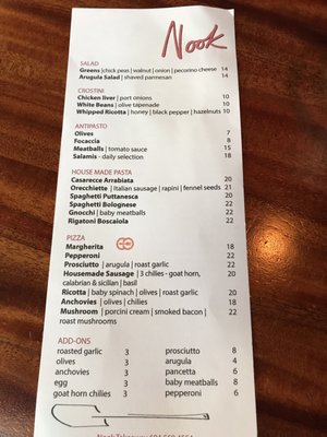 Menu photo 4 Nook Vancouver, BC