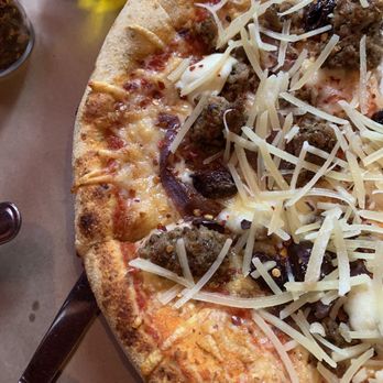 Brick & Fire Bistro - House Made Italian Sausage Pizza - Mediterranean Near Me - Eureka, California Brick & Fire Bistro - House Made Italian Sausage Pizza - Mediterranean Near Me - Eureka, California