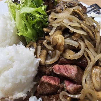 Aiea Bowl - Pulehu Steak with mushrooms and onions - Bowling Near Me - Aiea, Hawaii