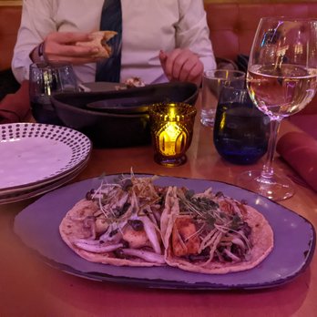 Bar Tabu - Truffle Gnocchi Taco (Vegetarian): Chiodini Mushrooms, Truffle Cream Sauce, Crispy Leeks, Hand-pressed Tortilla - Salad Near Me - Chicago, Illinois