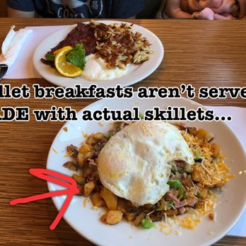 The Breakfast House - Skillets are not actually served on skillets and made on a flat top. Also not very good. Corned Beef Hash and Denver "skillet" - Breakfast & Brunch Near Me - El Cajon, California The Breakfast House - Skillets are not actually served on skillets and made on a flat top. Also not very good. Corned Beef Hash and Denver "skillet" - Breakfast & Brunch Near Me - El Cajon, California
