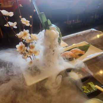 A Sushi and Grill - The smoking dragon!  With my salmon nigiri - Sushi Bars Near Me - Tempe, Arizona