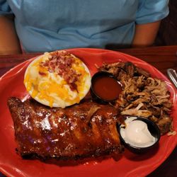 Bullwinkle's Top Hat Bistro - Ribs, pulled pork, loaded mashed pots