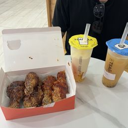 Coconut mango slush and passionfruit yakult