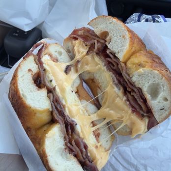 H&H Bagels - Original BEC with extra bacon and ketchup - Bagels Near Me - Altamonte Springs, Florida H&H Bagels - Original BEC with extra bacon and ketchup - Bagels Near Me - Altamonte Springs, Florida
