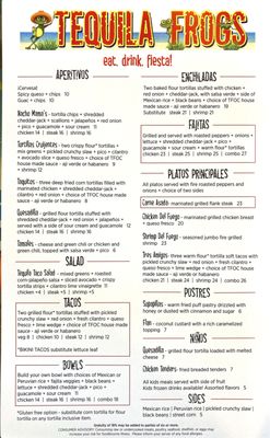Menu photo 2 Tequila Frogs Ocean City, MD