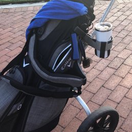 Push carts for rent. Thankful for the cup holder.