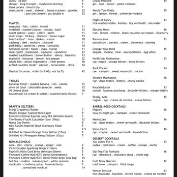 Machete - Menu on our date night - New American Near Me - Greensboro, North Carolina