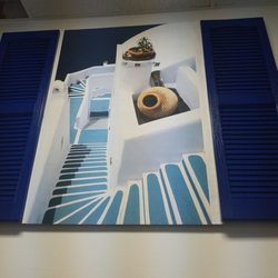 Greek House Kitchen - Art on the walls