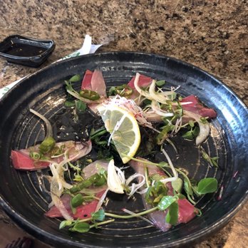 Tanuki Sushi - Hamachi Carpaccio (must order) - Sushi Bars Near Me - Kaneohe, Hawaii