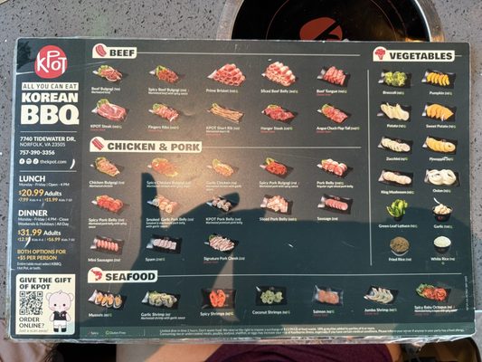 Menu photo 1 KPOT Korean BBQ & Hot Pot Norfolk, VA
