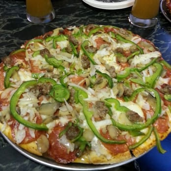 Melting Pot Pizza - All The Way Pizza with mushrooms, onions, green peppers, sausage, and pepperoni. - Pizza Near Me - Front Royal, Virginia Melting Pot Pizza - All The Way Pizza with mushrooms, onions, green peppers, sausage, and pepperoni. - Pizza Near Me - Front Royal, Virginia