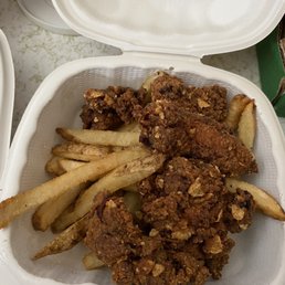 Kids chicken tenders and fries