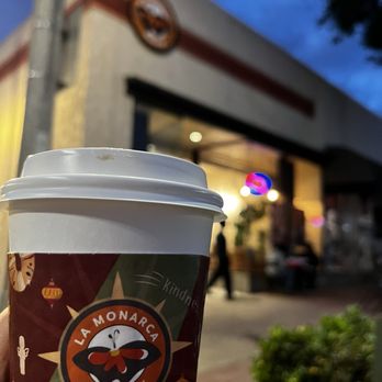 La Monarca Bakery & Cafe - Sipping' outside - Bakeries Near Me - Whittier, California