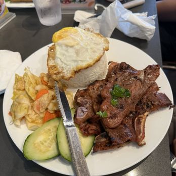 Saigon Brothers - Pork chop and egg over rice. Full of flavor. - Vietnamese Near Me - Northridge, California Saigon Brothers - Pork chop and egg over rice. Full of flavor. - Vietnamese Near Me - Northridge, California