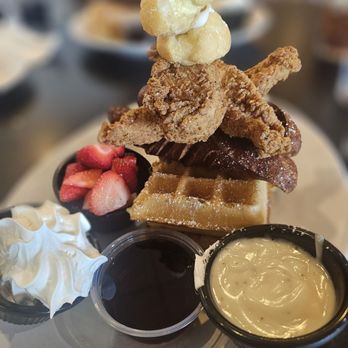 Maple Leaf Diner - Country Sausage Waffle Plate - American Near Me - Dallas, Texas