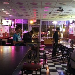 Interior - Checkered Floor, Neon Lights, Foosball