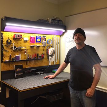 Guitar Tech At Artisan Luthiers And New Guitar Work Bench With