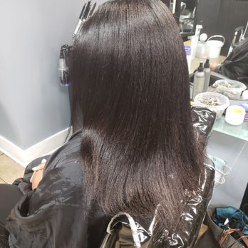 Silk Hair Studio - After press, before cut - Hair Salons Near Me - Richmond, Virginia Silk Hair Studio - After press, before cut - Hair Salons Near Me - Richmond, Virginia