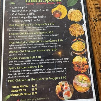Pho Shi - Lunch Menu - Asian Fusion Near Me - Troy, Michigan