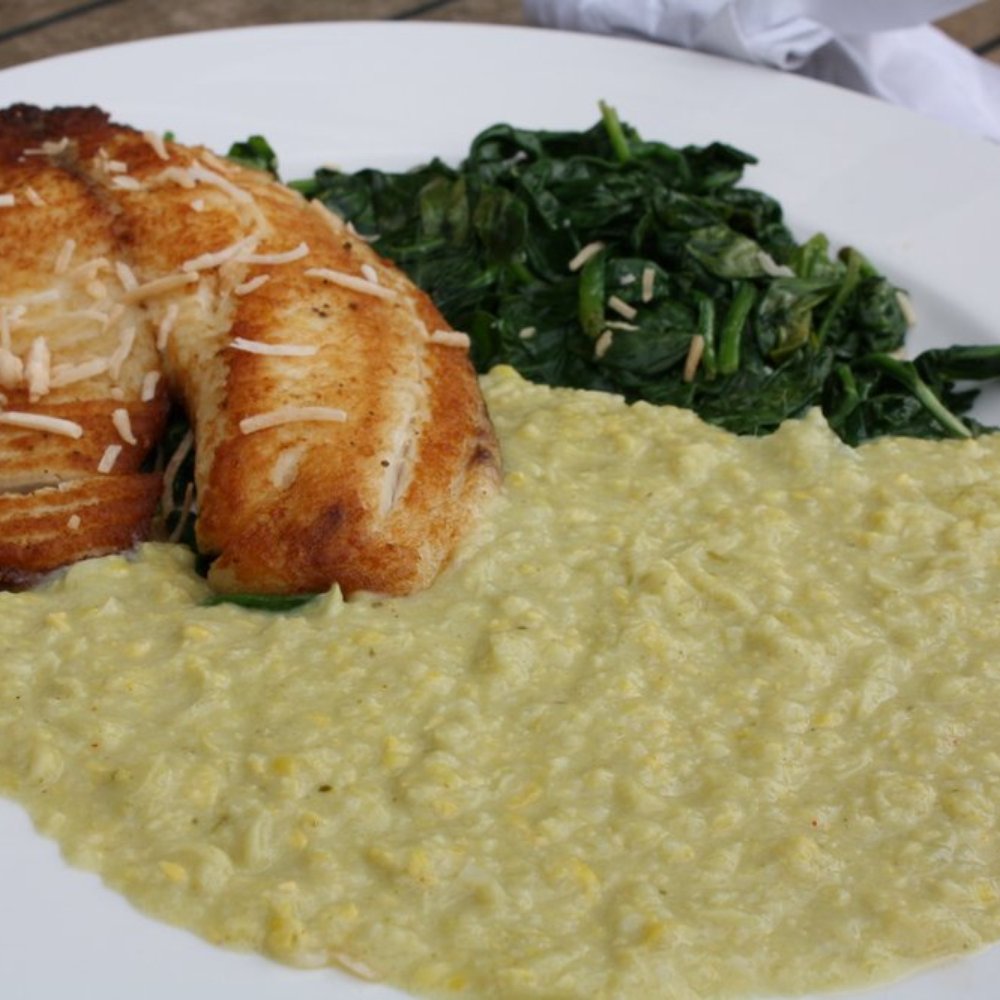 Open City - Grilled Tilapia with Coconut Creme Corn and Spinach - American Near Me - Washington, DC, District of Columbia