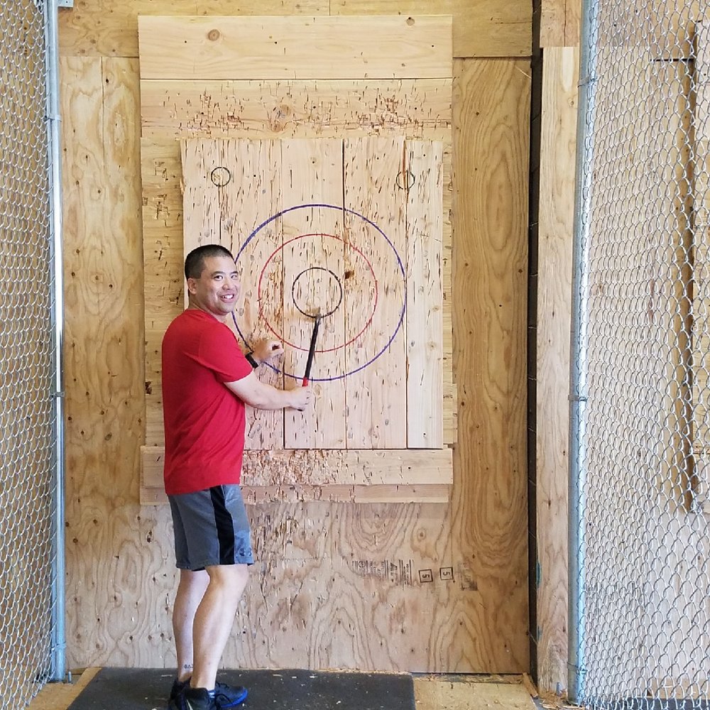 AxeVentures - Me with a bullseye hit - Axe Throwing Near Me - San Diego, California AxeVentures - Me with a bullseye hit - Axe Throwing Near Me - San Diego, California