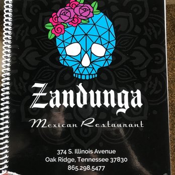 Zandunga Mexican Restaurant - Menu Cover - Mexican Near Me - Oak Ridge, Tennessee