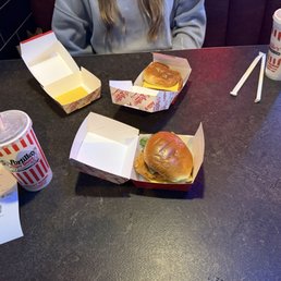 Spicy Chicken Sandwich and chicken sandwiches and Chocolate Cake Shake