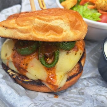 Rock & Brews- St Louis - Alice Coopers Poison burger - American Near Me - Chesterfield, Missouri Rock & Brews- St Louis - Alice Coopers Poison burger - American Near Me - Chesterfield, Missouri