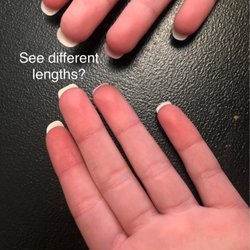 C K Nails Salon - Crooked acrylics, same day as the other picture, different person!