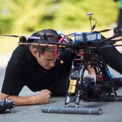 RB Content Lab - Rich prepping the drone for some aerial shots.