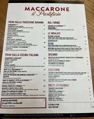 Menu photo 2 Maccarone Rome, RM Menu photo 2 Maccarone Rome, RM