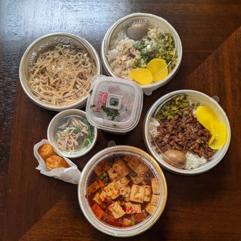 Jojo's Kitchen: Taiwan Eats - Braised Pork Belly over Rice Mah Jiang Noodles Mapo Tofu Rice Popcorn Chicken Rice Egg Rolls (2) - Taiwanese Near Me - Rancho Cucamonga, California