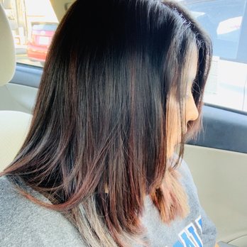 Simple Hair - Burgundy highlights - Hair Salons Near Me - Milpitas, California Simple Hair - Burgundy highlights - Hair Salons Near Me - Milpitas, California