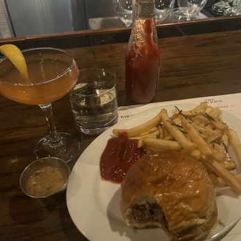 The Tavern - Burger with forgotten dream cocktail - American Near Me - Tulsa, Oklahoma