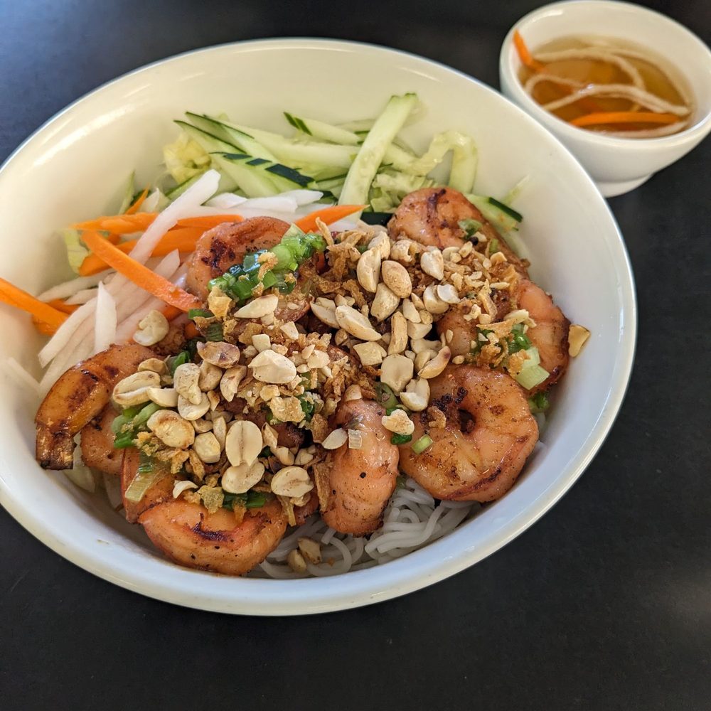Little Saigon Bistro - Grilled shrimp with vermicelli - Vietnamese Near Me - Sarasota, Florida Little Saigon Bistro - Grilled shrimp with vermicelli - Vietnamese Near Me - Sarasota, Florida