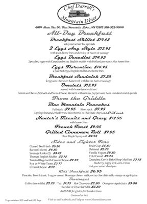 Menu photo 4 Chef Darrell’s Mountain Diner Blue Mountain Lake, NY Menu photo 4 Chef Darrell’s Mountain Diner Blue Mountain Lake, NY