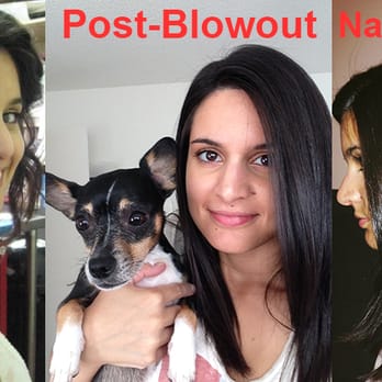 Salon Plush - Natural (pre-treatment); styled Brazilian Blowout by Marlowe; and how it naturally dries now (post-treatment) - Hair Salons Near Me - Culver City, California Salon Plush - Natural (pre-treatment); styled Brazilian Blowout by Marlowe; and how it naturally dries now (post-treatment) - Hair Salons Near Me - Culver City, California