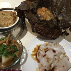 Gourmet Inspirations - Bean sheet rolls, lo mai gai (sticky rice), beef tripe and shrimp noodles at opening day at Gourmet Inspirations.