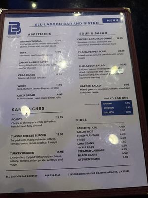 Menu photo 1 Blue Lagoon Bar & Bistro Atlanta, GA Menu photo 1 Blue Lagoon Bar & Bistro Atlanta, GA