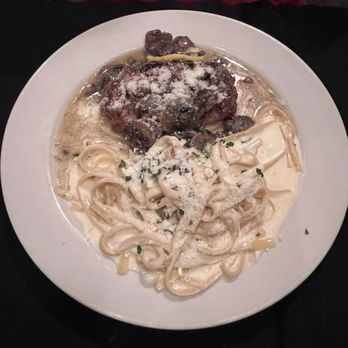 The Bootlegger Italian Bistro - Vitello Lorraine (Veal Scaloppini) with Alfredo in a creamy mushroom sauce - Italian Near Me - Las Vegas, Nevada