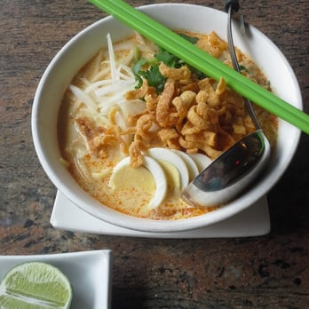 Pagan Restaurant - Ong No Kaw Soi (Coconut Chicken Noodle Soup, $9.95: coconut noodle soup with chicken, onion, cilantro, lime) - Thai Near Me - San Francisco, California Pagan Restaurant - Ong No Kaw Soi (Coconut Chicken Noodle Soup, $9.95: coconut noodle soup with chicken, onion, cilantro, lime) - Thai Near Me - San Francisco, California
