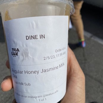 Tealux® Cafe - Honey Jasmine Milk Tea - Bubble Tea Near Me - Norfolk, Virginia