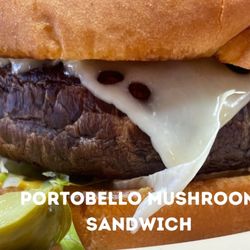 Green Pickle Grill - Vegetarian Portobello Sandwich (cheese optional)