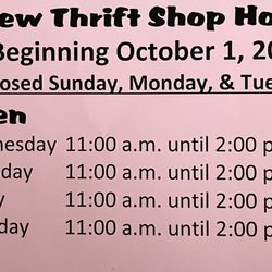 Assistance League of Garden Grove - New store hours starting October 1, 2023