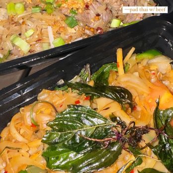 Bahn Thai - Pad Thai w/ beef + drunken noodles w/ shrimp - Thai Near Me - San Diego, California Bahn Thai - Pad Thai w/ beef + drunken noodles w/ shrimp - Thai Near Me - San Diego, California